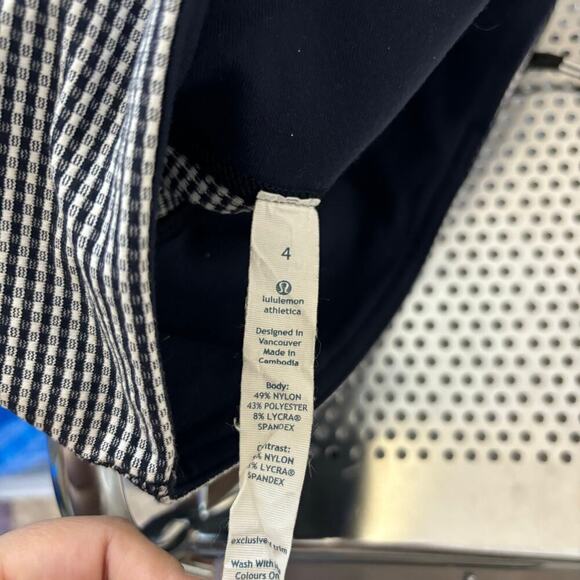 Lululemon Wunder Under Crop II Legging Gingham Luon White Black Size 4 - Picture 10 of 10